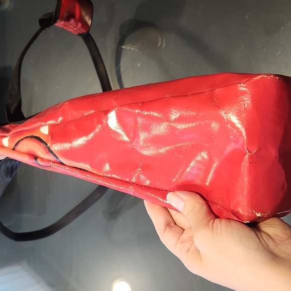 Upcycled billboard large bag or purse HO-LO red - Picture 7 of 14